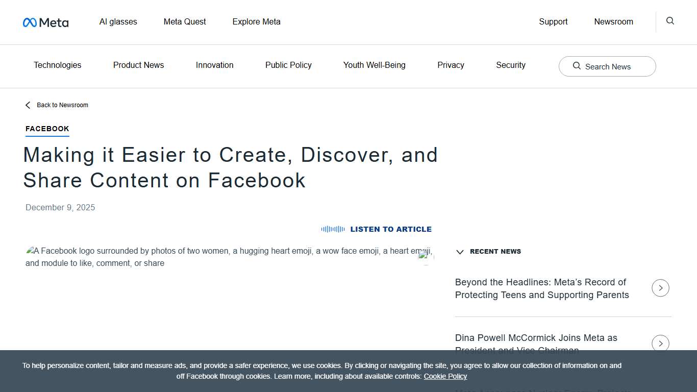 Making it Easier to Create, Discover, and Share Content on Facebook